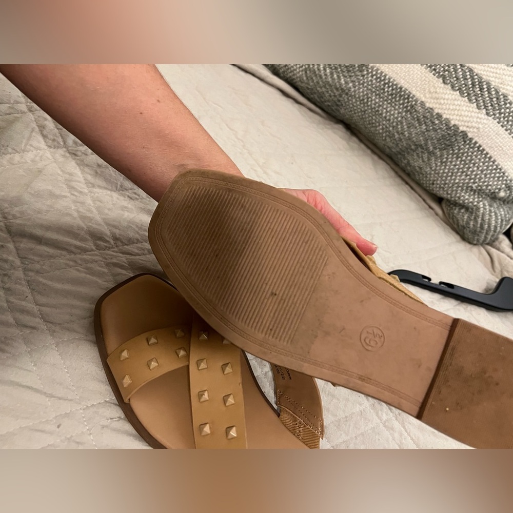 a new day Tan Studded Cross-Strap Slide Sandals - Picture 2 of 4